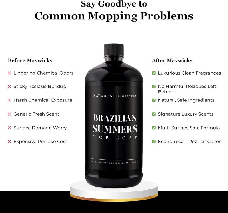 Mavwicks Fragrances - Luxury Mop Soap (Brazilian Summers) 32 Oz – Brazilian Summers Scented Floor Cleaner for Mopping – Pet Safe, Best Smelling Mop Detergent for All Surfaces - Image 2